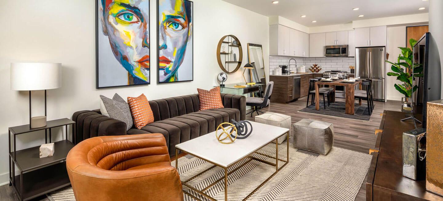 One Bedroom Living Dining and Kitchen